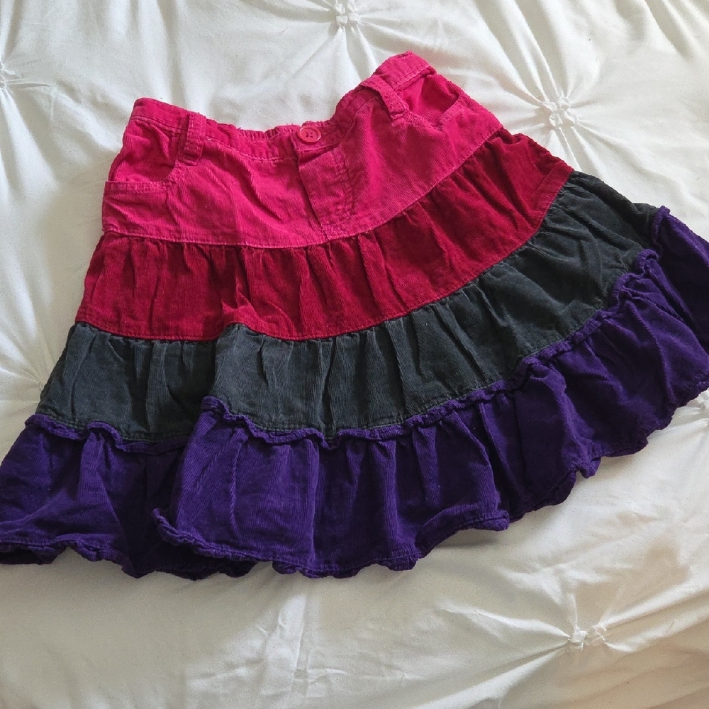 Corduroy Tiered Girl's Skirt Sz 6